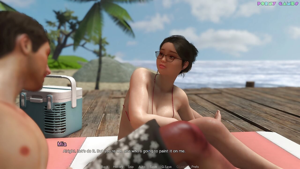Friendly Housewife by White Foam - Wearing Only Body Paint on the Beach, Naughty Dare for the Housewife 11