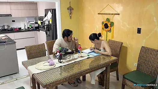 I fucked my girlfriend's daughter in front of her and she didn't notice!