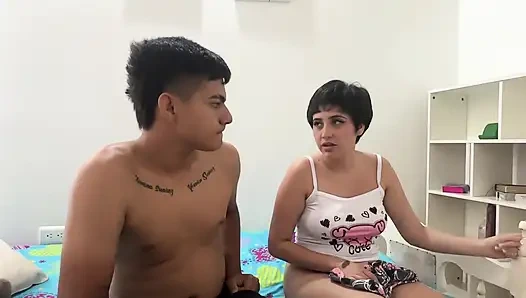 I See My Big Ass Stepsister Masturbating with the Bed, I Decide to Help Her Lower the Horniness with a Hard Fuck.