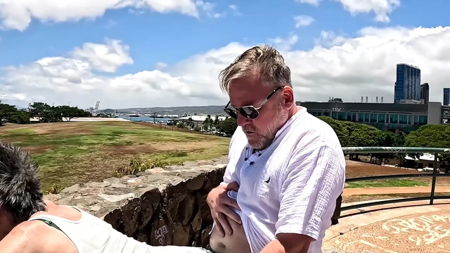 I Just Met This Visitor to Hawaii -- and Here We Are, Outdoors, Playing