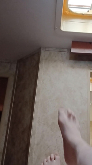 Foot Lovers I Am Playing on the Wall Barefoot