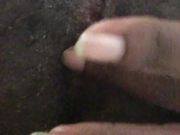 Fingering my wet black ass 
