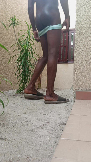 Wanking Myself up in the Back Yard