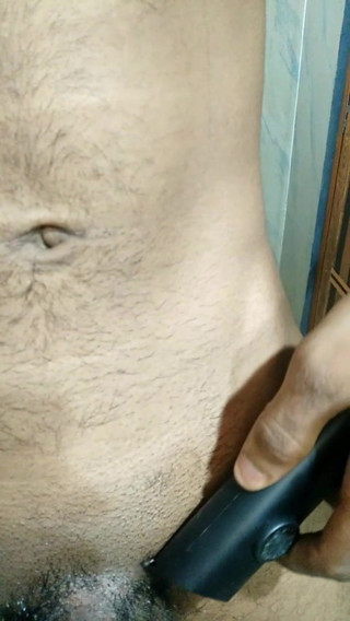 Indian twink removing dick hair