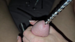 I Sound His Cock Until He Burst His Balls All Over My Hands