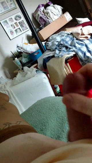 Masturbation while wearing mommy's clothes