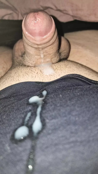 2 fingers 1 inch Micropenis Masturbation with a little cum