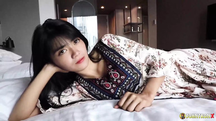 JohnTronX – Gorgeous shy girl shows me her hairy pussy and sucks my dick in POV fashion