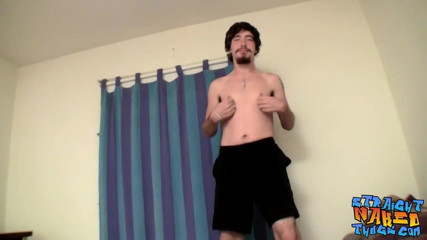 Slim butt buddy Samuel Phantom plays with his boner