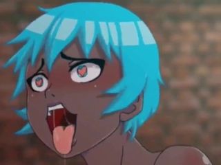 Blue Hair Hentai Girl Cum Dumpster