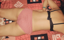 Horney Sult on Bed and Black Bra and Panty Sexy Body
