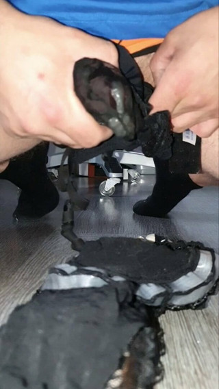 Help with  wife satin bra. Cum In nylon