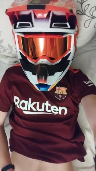 Twink in Mxhelmet Jerking-off