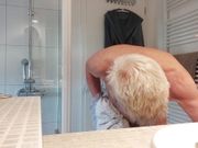 Grandpa doing his morning wash