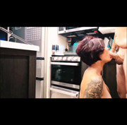 Indigo Rose gets caught masturbating and gets fucked in the kitchen