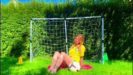 Brazilian Football Girl Jersey Tease to Lingerie Orgasm