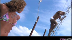 Blonde in Colorful Bikini Gets Naughty on Sunny Boat Deck