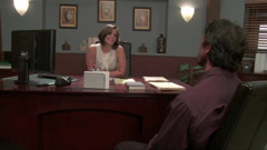 Lovely chick gets wild on the desk and the dude lovin it