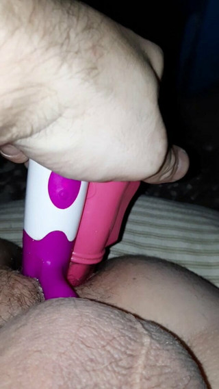2 dildos pumping my creamy ass