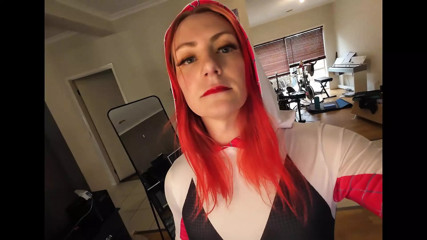 SpiderGwen teases you with her butt and her girlcock