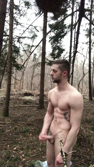 German boy naked public outdoor masturbation in the woods in the rain jerk off small dick big dick muscle g string
