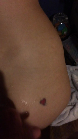 cumshot on my wifes ass
