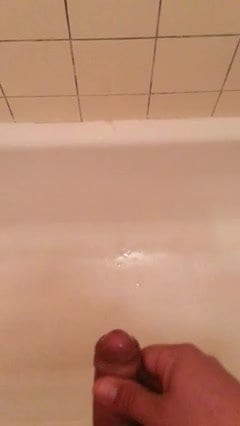 Bathroom cumshot - big load...