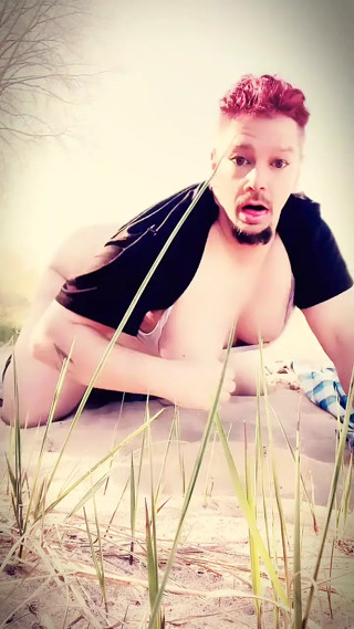 Stripping on the Beach