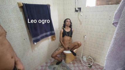 Bathroom sex with Jasmine Santanna 100% anal