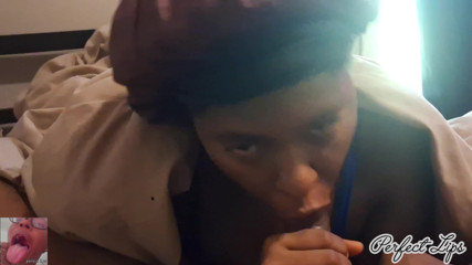 Deepthroated his dick into he cum in my mouth