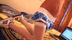 Perfect teen pushing toys in both her holes