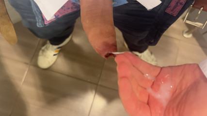 Cum in restroom at work