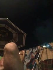 Fucking fucking myself on back porch