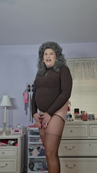 Gray haired, soft bodied granny tranny loves hung horny young men!