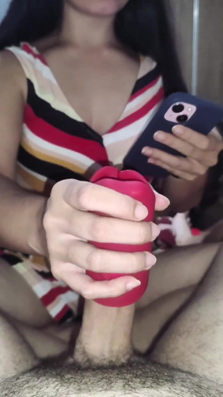 POV – Big Cock and Hot Brunette Wanking of Greedy Pussy