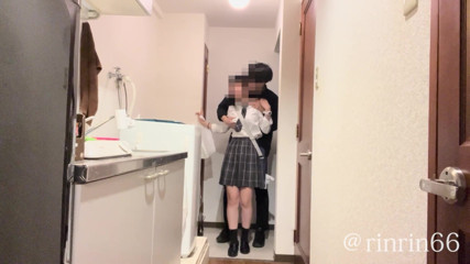 18yo jap girl. After buying snacks at the convenience store , she gets SEX right at the entrance.