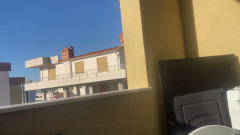 Roommate was masturbating her hairy pussy on the washing machine at the balcony, seduce me and I fucked her