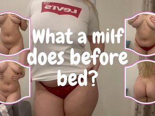 What a Blonde Single MILF Does Before Bed