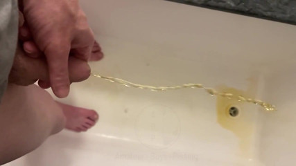 Amateur Boy Pissing, with Close-up and Good Quality Slow Motion of the Load of Pee Coming Out of the Pee-hole (urethra)