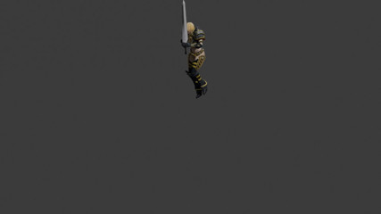 a girl dancing with sword