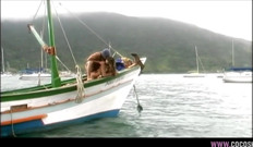 Brunette on Boat Gets Fucked Hard Outdoor on Deck