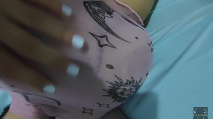 I give a black guy a handjob with my pussy, my feet, and my big tits