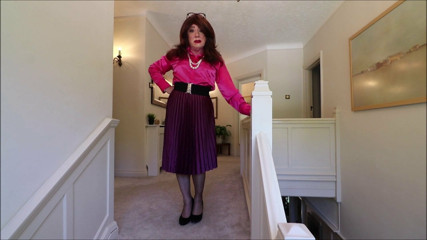Sindy in satin skirt swish