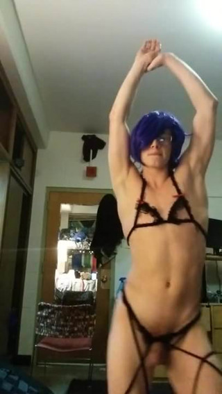 Sexy femboy dancing and teasing