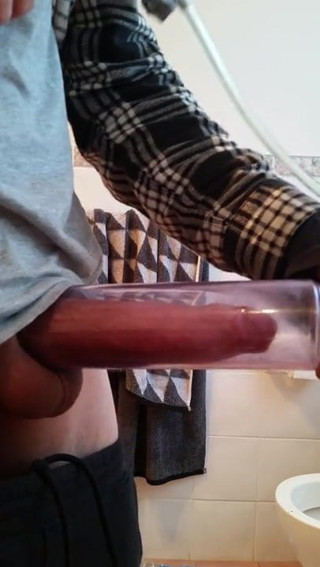 BIG Uncut cock in pump