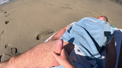 Risky Blowjob on the Beach From Stranger Hot MILF