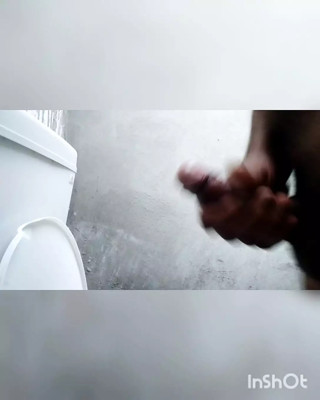 Hand job in the bathroom