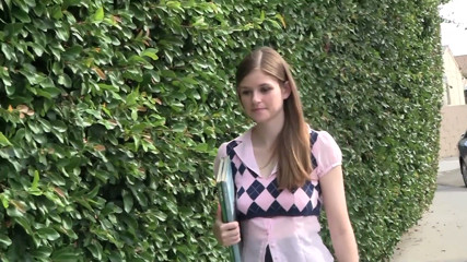 A curious risk - taking college girl catches a big ride from a stranger