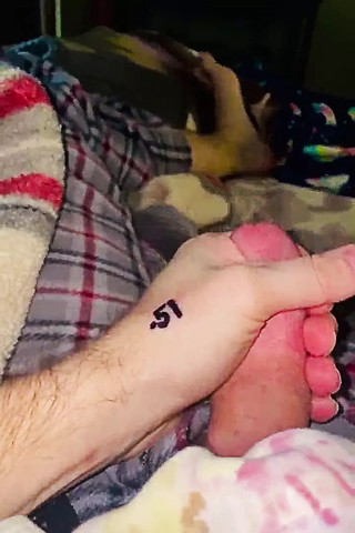 Big white cock showing off his morning wood!