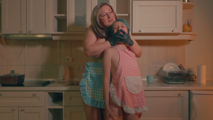 Gloved Hand Over Mouth – Tall Stepmom Inspects & Dildo Fucks Her Tiny Stepdaughter